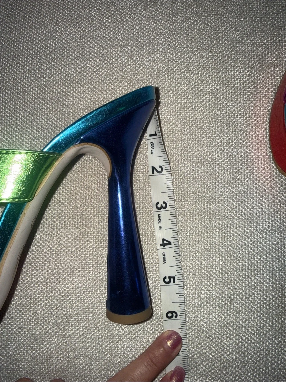 Jessica Simpson Metallic Multi-Color Platform Heels - Pink, Blue, Green